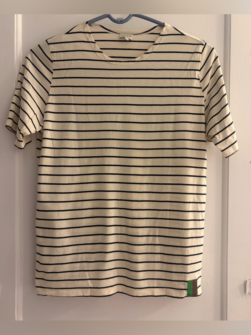 Kule Green 100% Organic Cotton Striped Tee